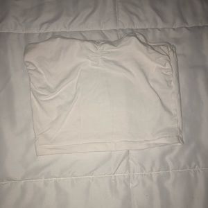 White crop tube top